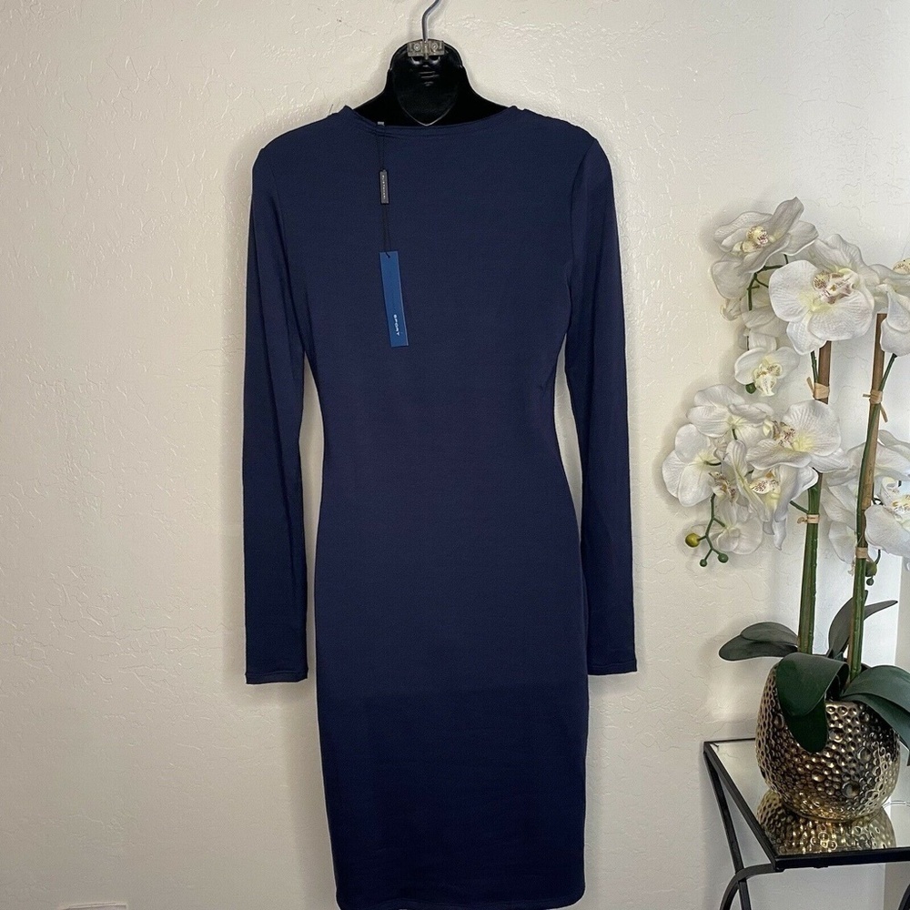 Elie Tahari Sport Zuma Long Sleeve Navy Blue Dress Size XS NWT - Picture 3 of 9
